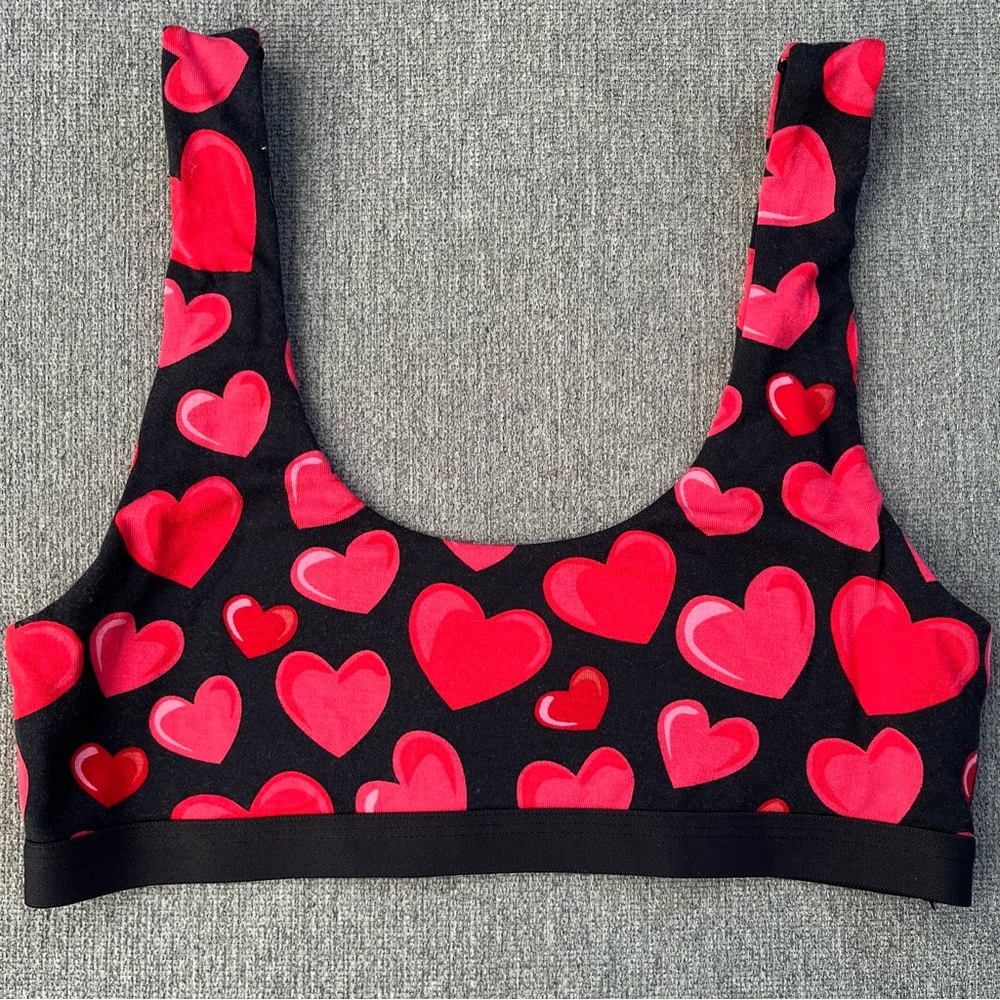 MeUndies Heart Bralette NWOT Cozy Soft Loungewear U-Back Valentine